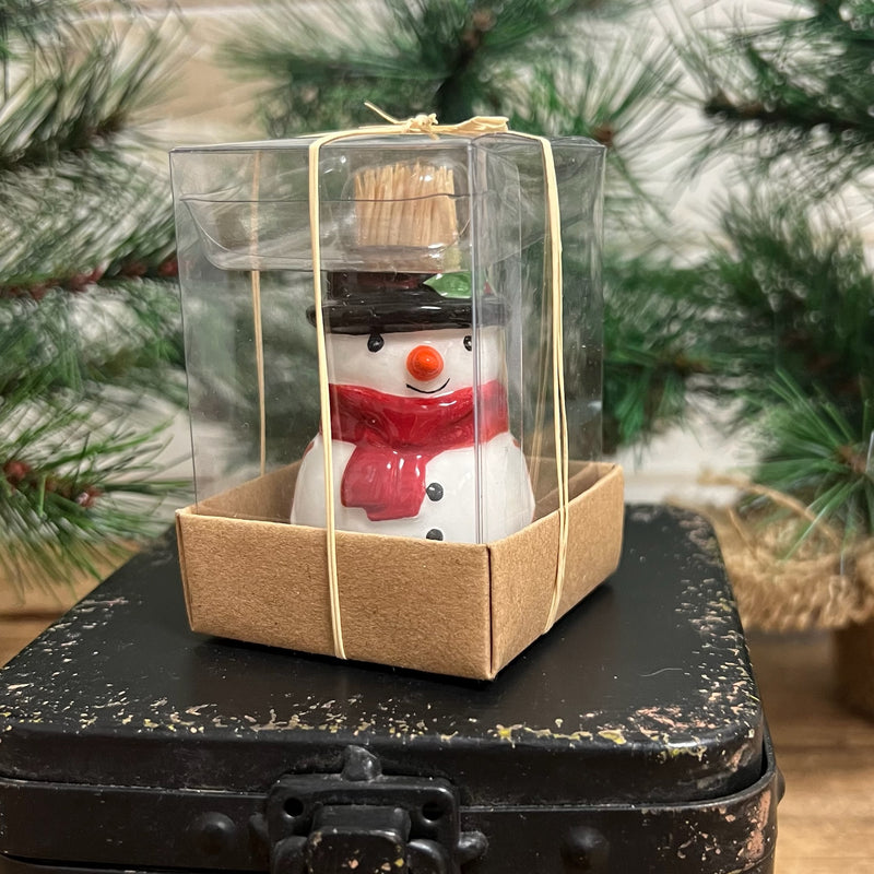 Snowman Toothpick Holder Set