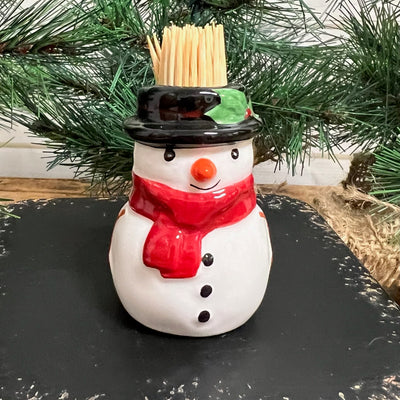 Snowman Toothpick Holder Set