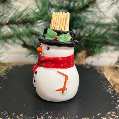 Snowman Toothpick Holder Set