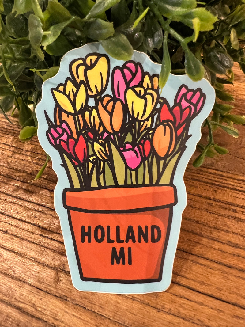 Holland Tulips in Pot Sticker