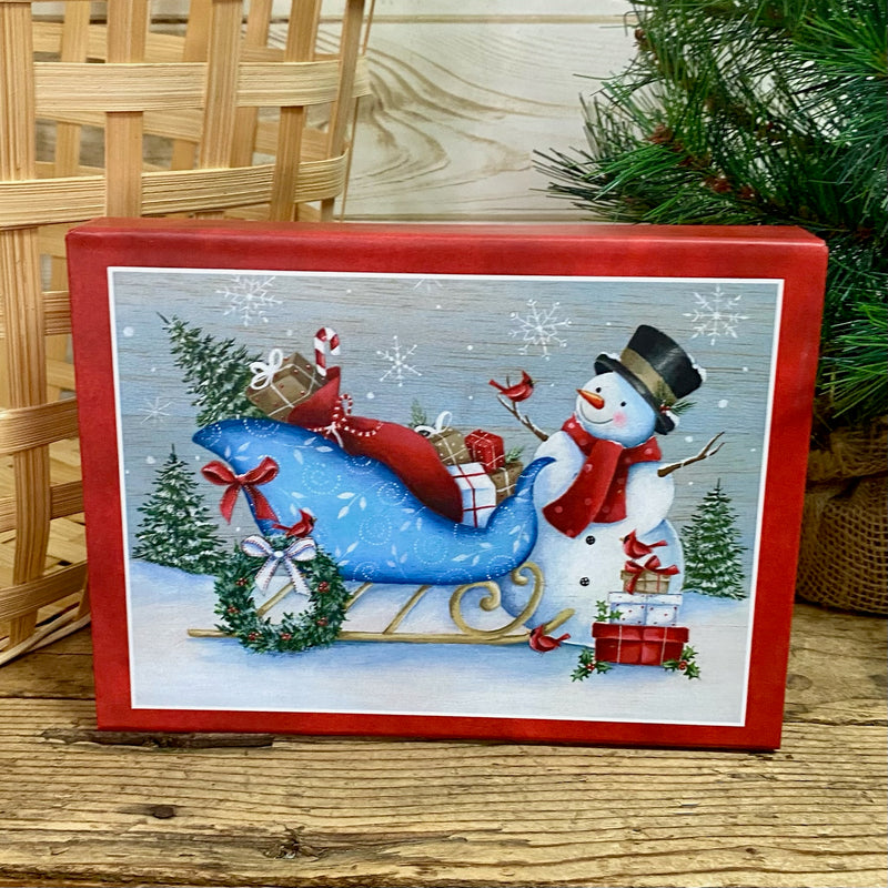 Snowman Sleigh Boxed Christmas Cards