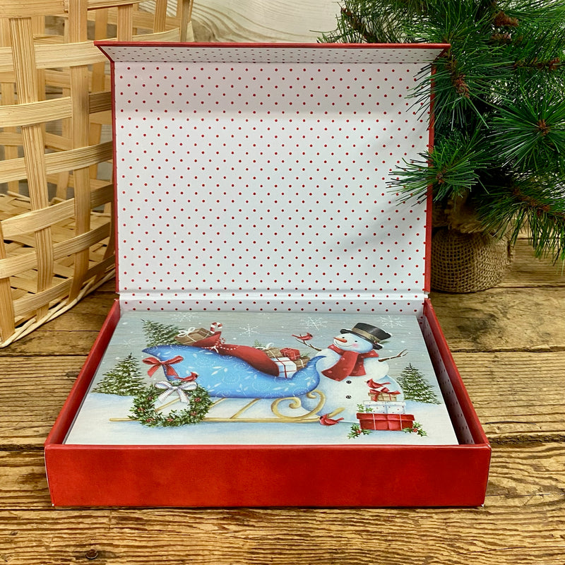 Snowman Sleigh Boxed Christmas Cards