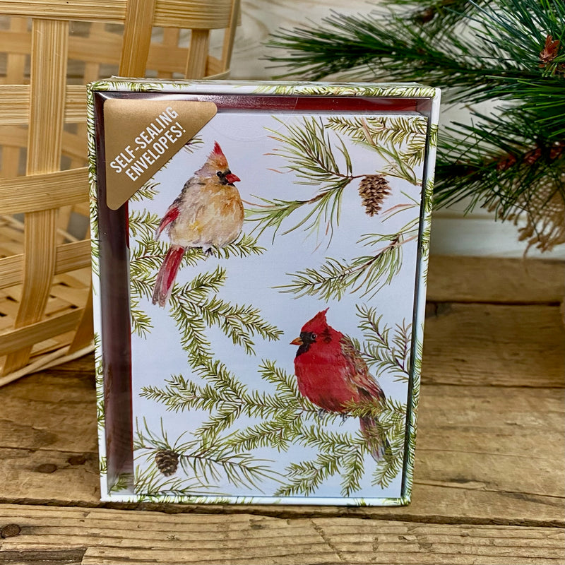 Evergreen Cardinals Boxed Christmas Cards