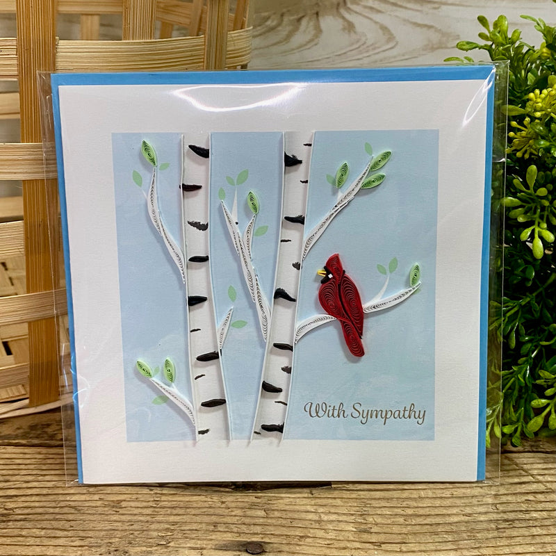 Cardinal Sympathy Quilling Card