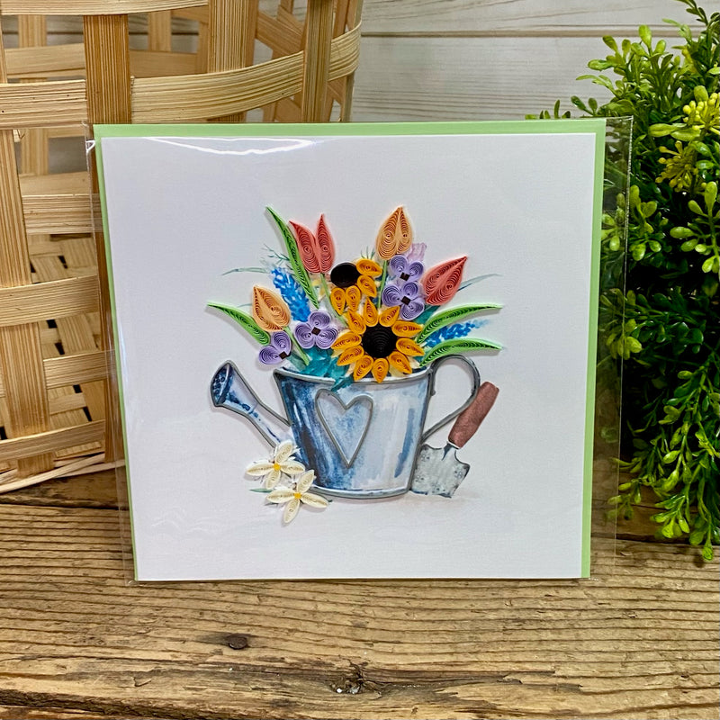 Garden Watering Can Quilling Card