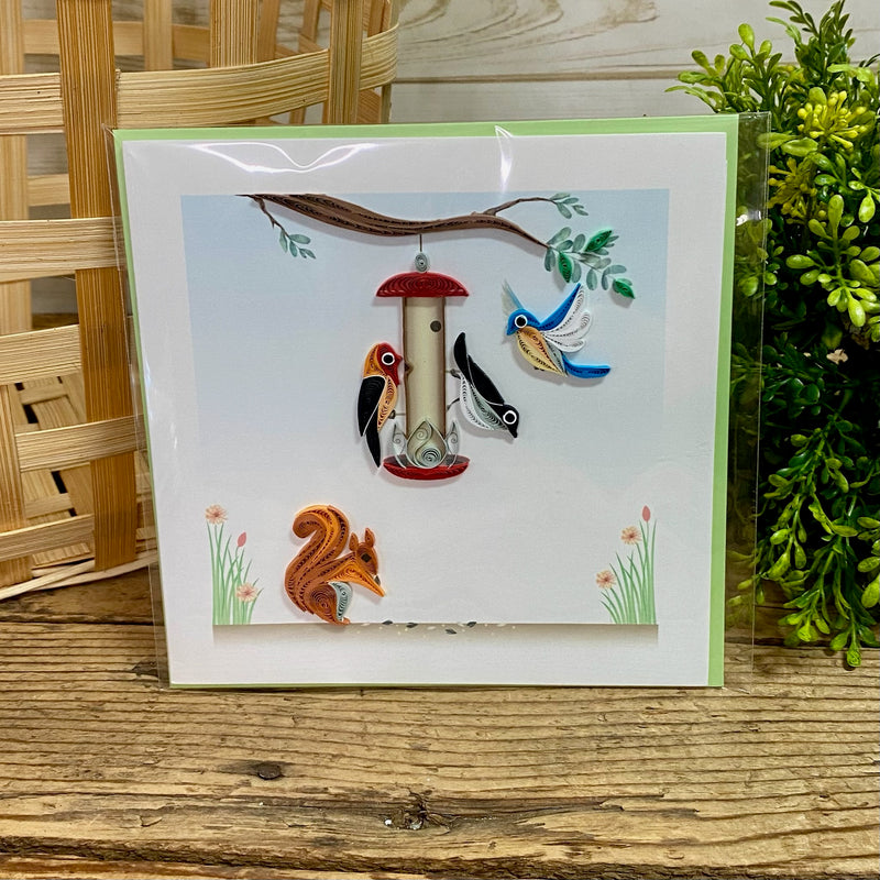 Bird Feeder Quilling Card