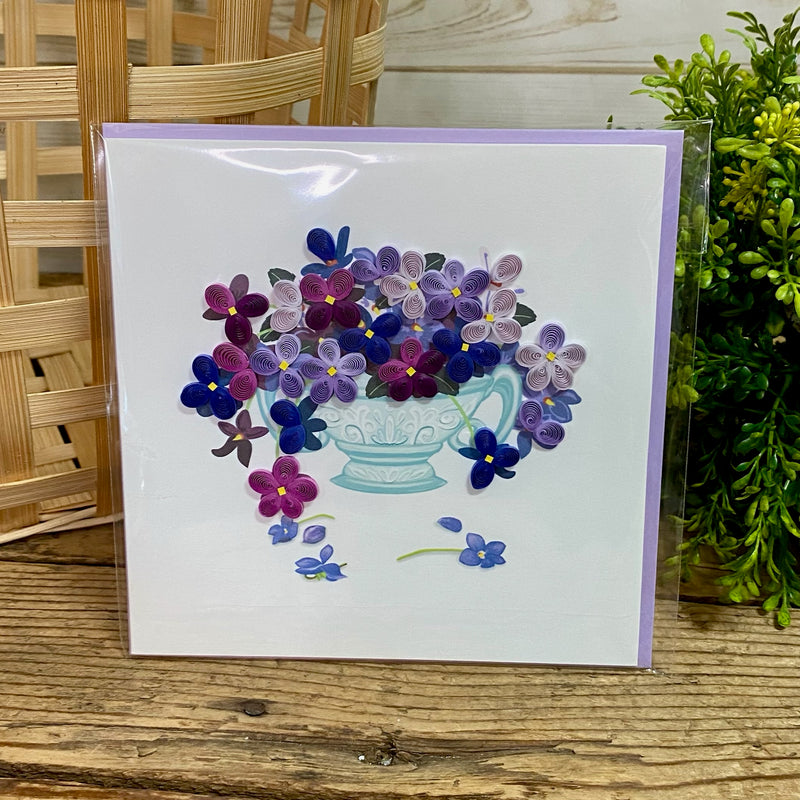 Violet Bouquet Quilling Card