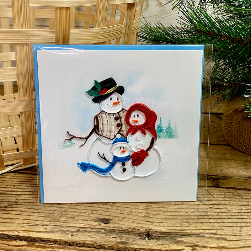 Snowman Family Quilling Card