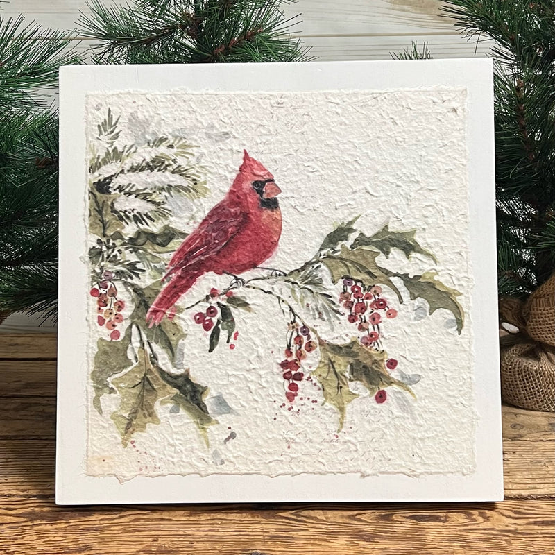 Picture of a Cardinal On Holly