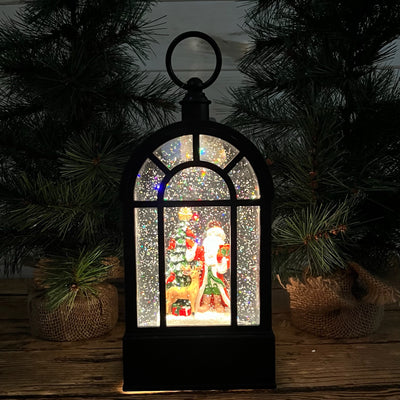 Santa Deer Greenhouse Water Lantern