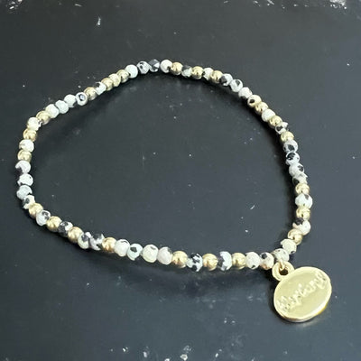 Brace Faceted Stones with Gold Beads