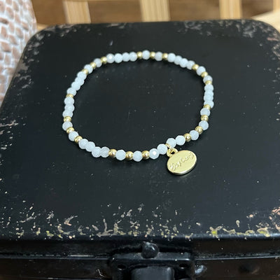 Brace Faceted Stones with Gold Beads