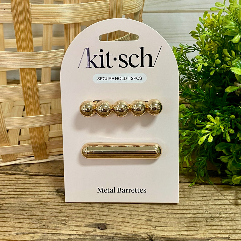 Gold Metal Barrettes by Kitsch