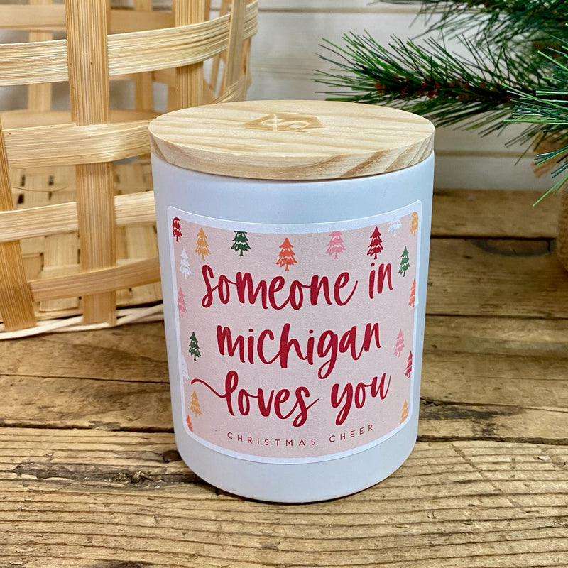 Someone In Michigan Loves You Christmas Candle