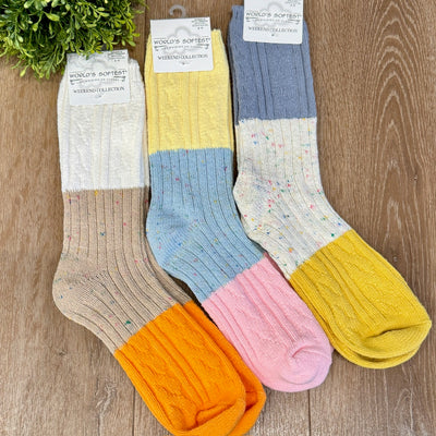 World's Softest Weekend Confetti Cable Crew Socks