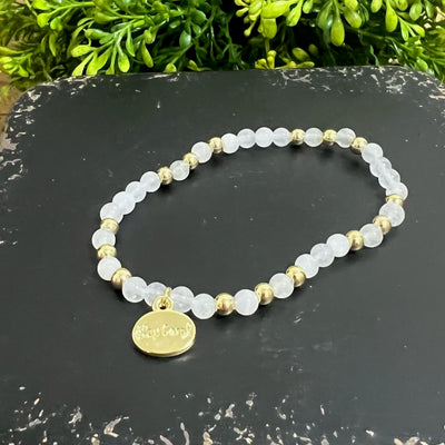 Brace Faceted Stones with Gold Beads