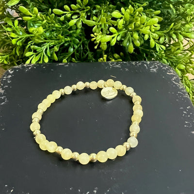 Brace Faceted Stones with Gold Beads