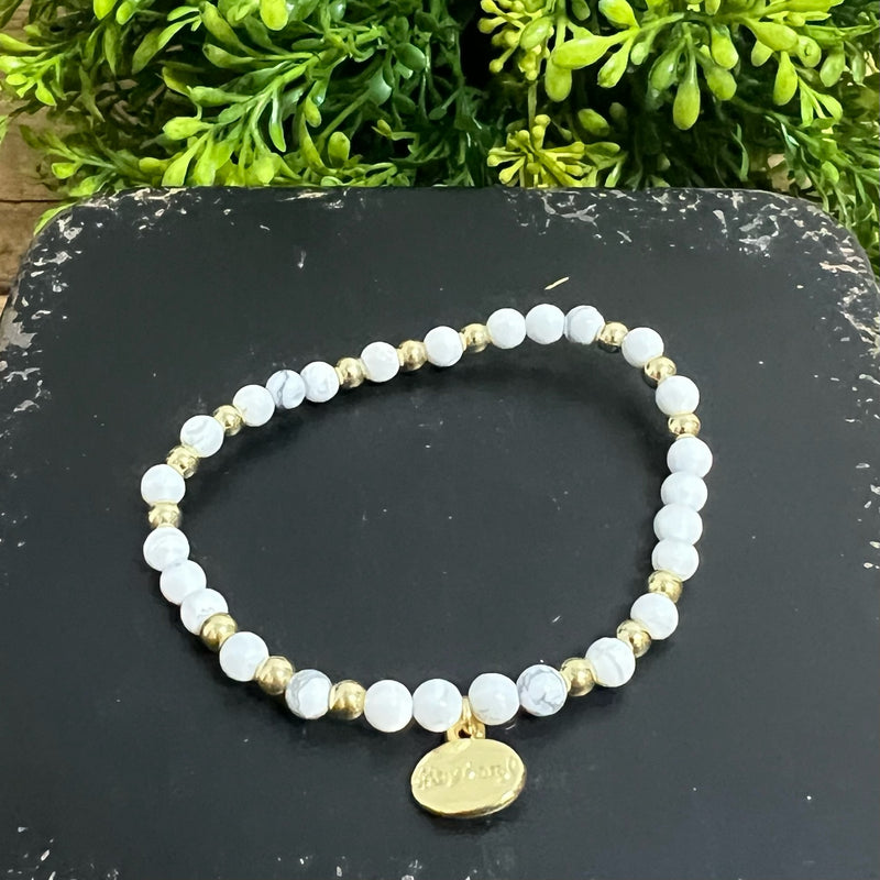 Brace Faceted Stones with Gold Beads