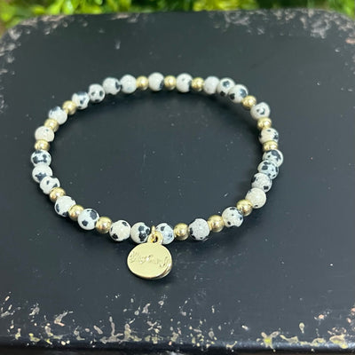 Brace Faceted Stones with Gold Beads