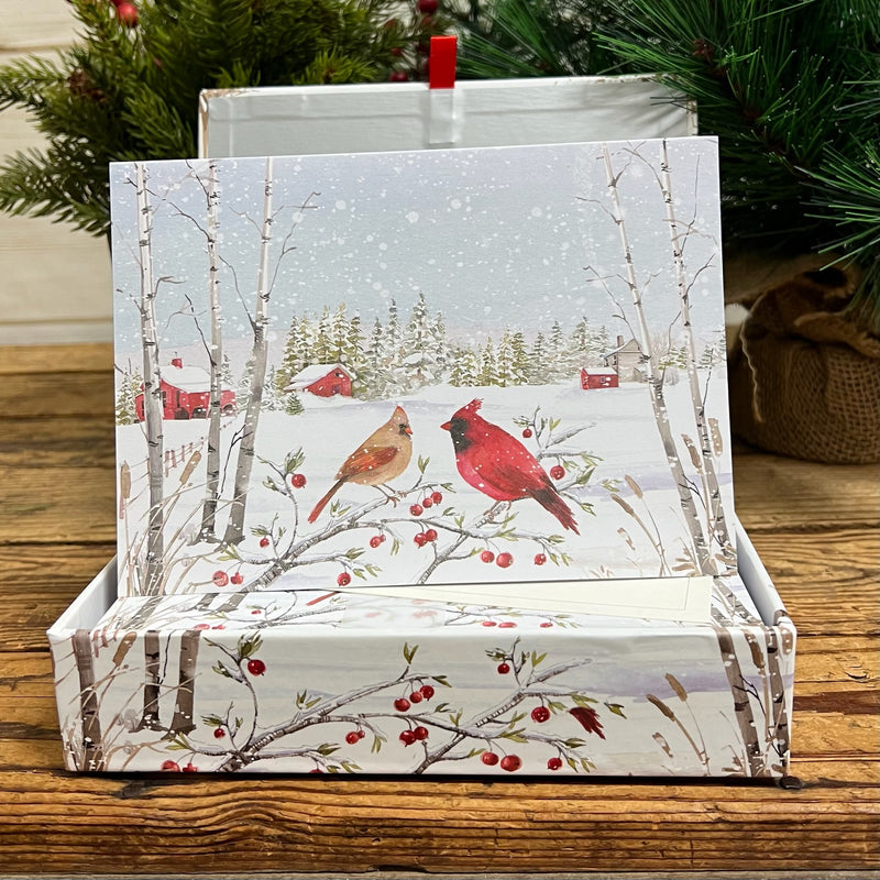 Boxed Christmas Cards with Cardinals