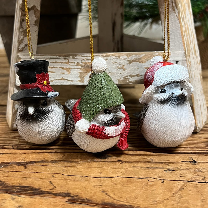 Bird Ornaments with Festive Hat