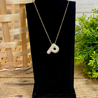 Bubble Letter CZ Necklaces