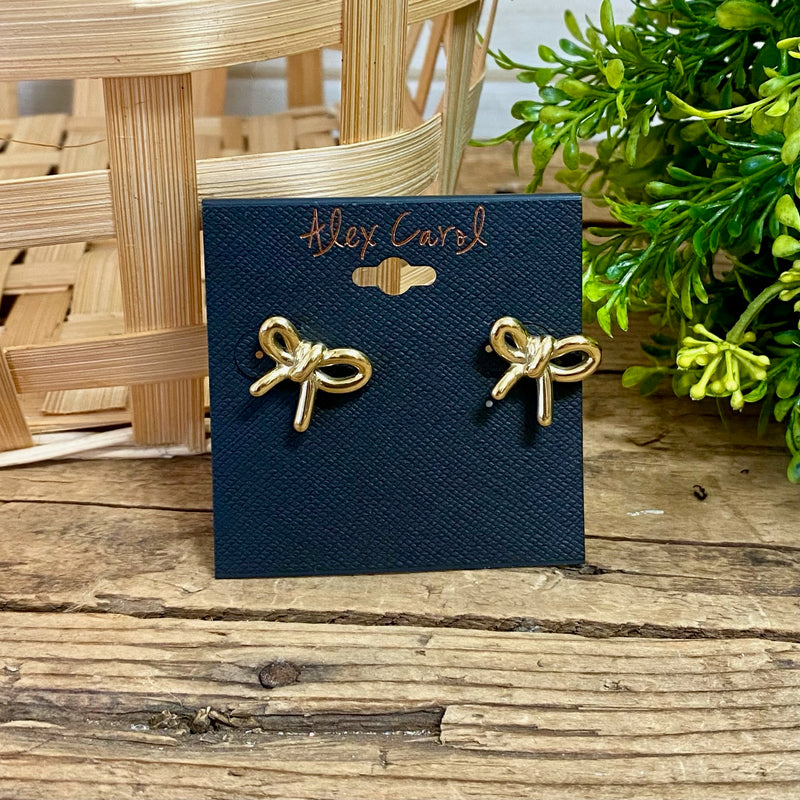 Gold Bow Knot Stud Earrings