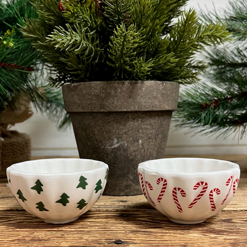 Tree & Candy Cane Dip Bowls