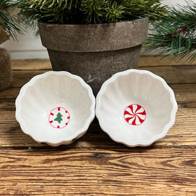 Tree & Candy Cane Dip Bowls