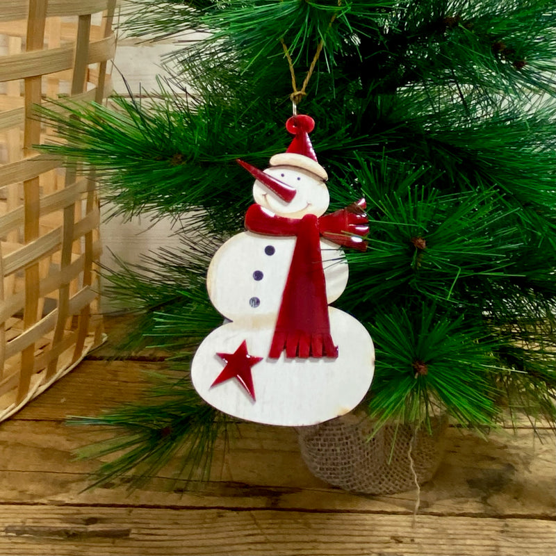 Snowman With Scarf Ornaments