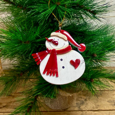 Snowman With Scarf Ornaments