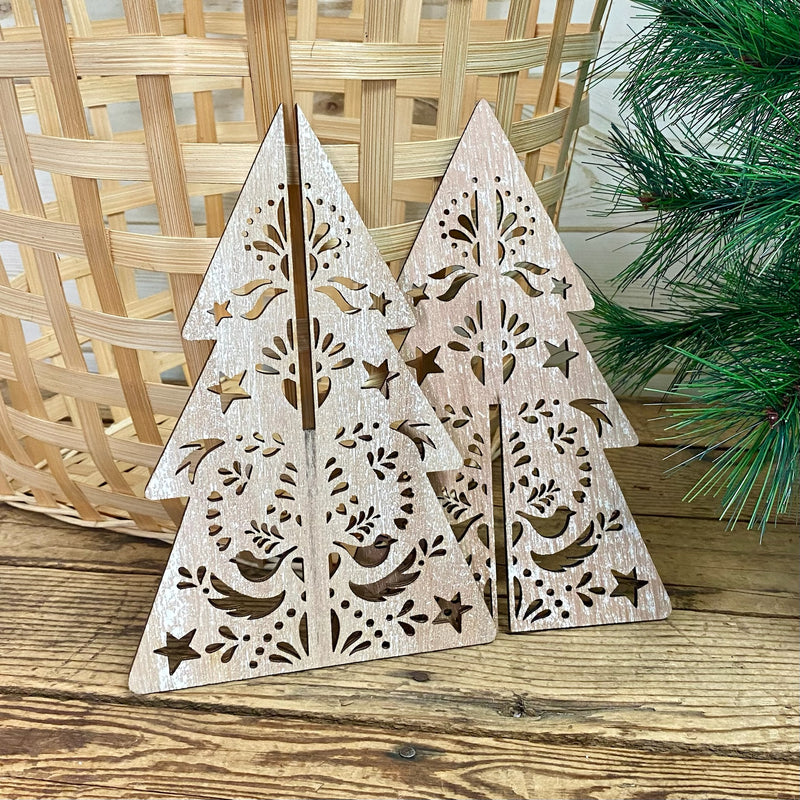 Wood Cut Christmas Trees