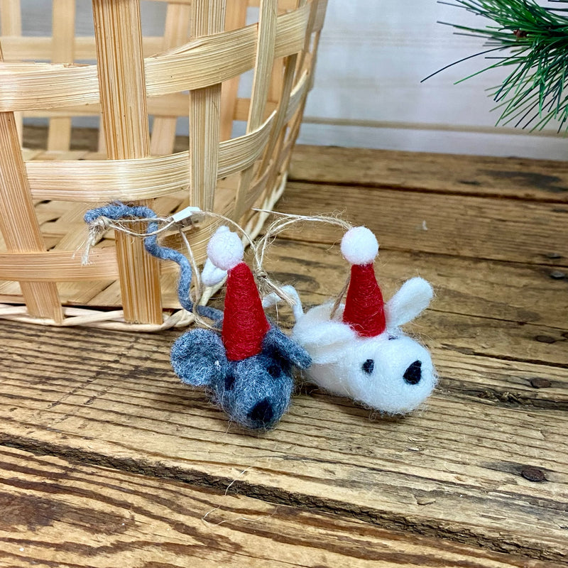 Santa Hat Mouse Ornaments