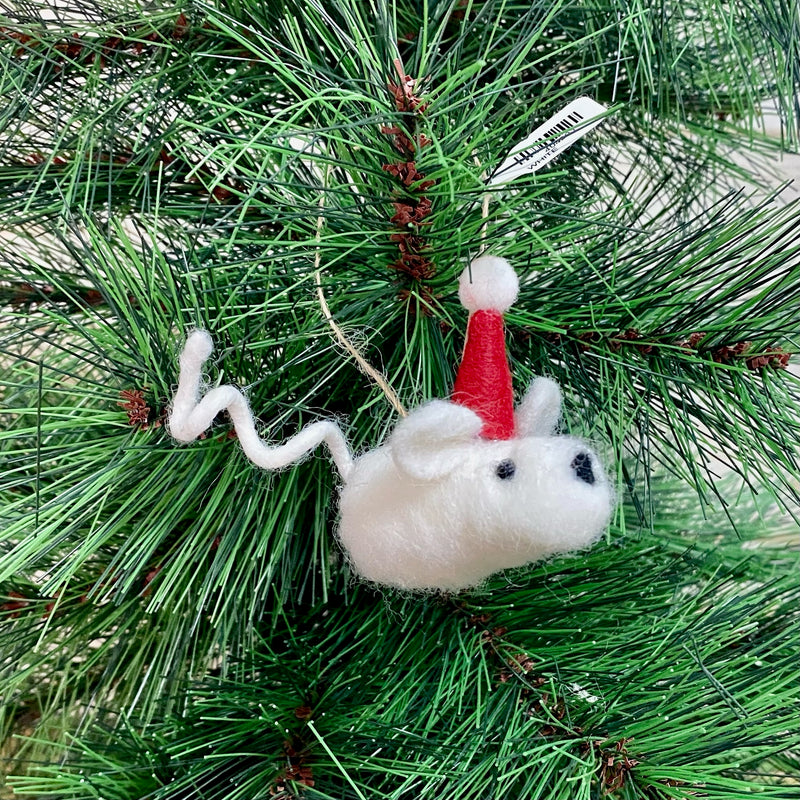 Santa Hat Mouse Ornaments