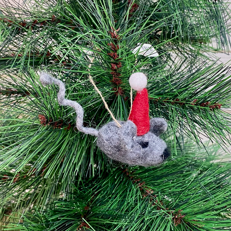 Santa Hat Mouse Ornaments