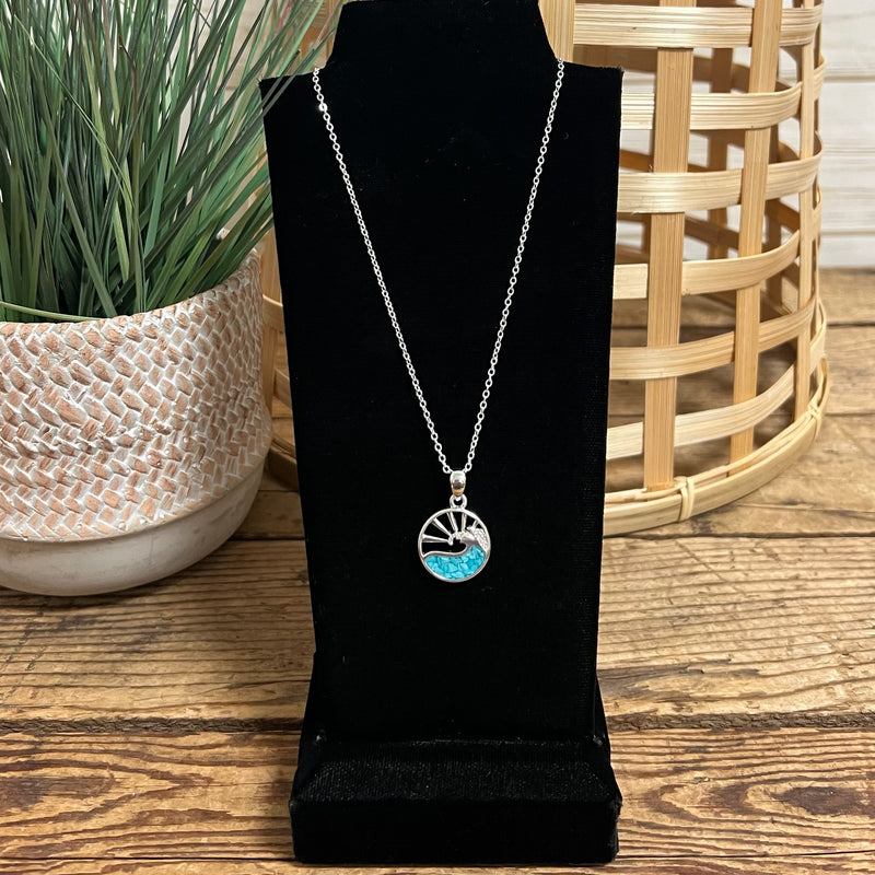 Swell Wave & Sun Turquoise Necklace