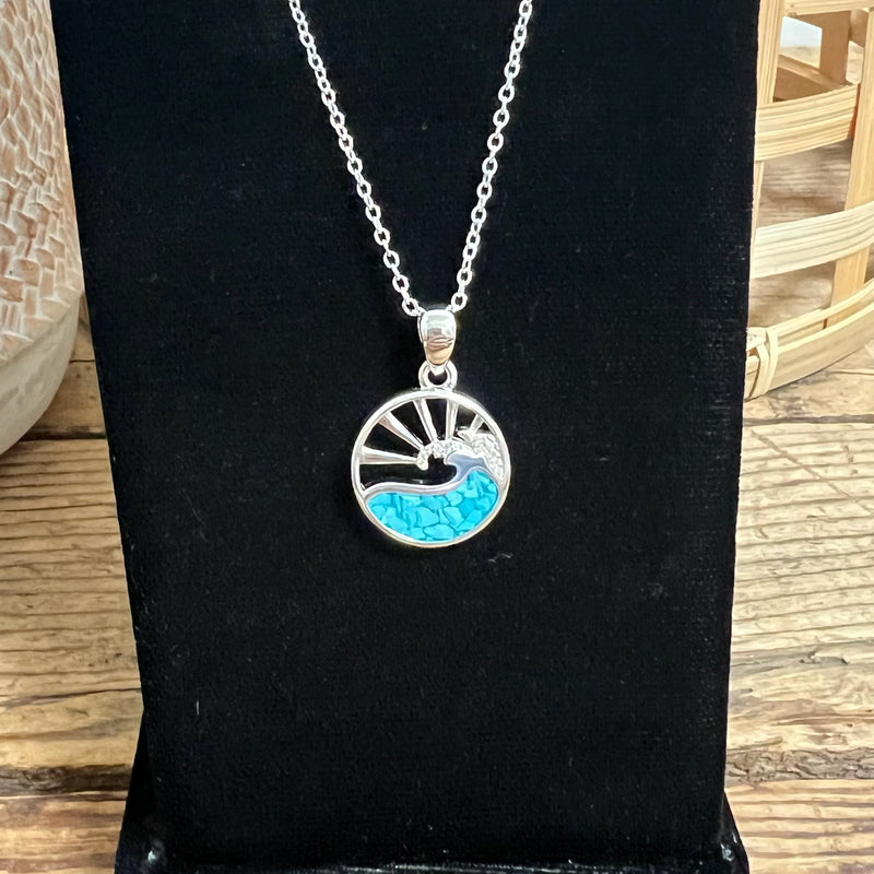 Swell Wave & Sun Turquoise Necklace