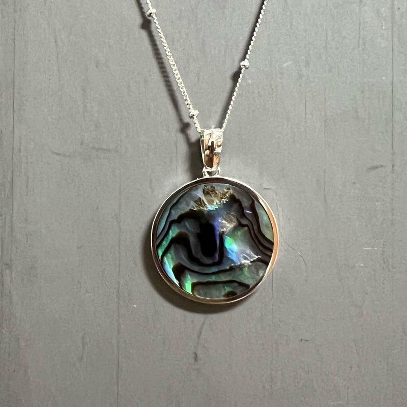 World Globe Abalone Necklace