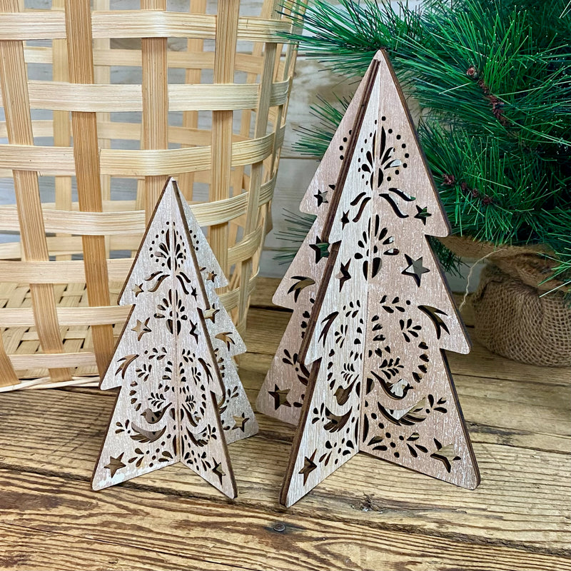 Wood Cut Christmas Trees