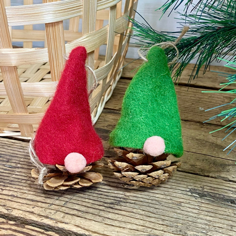 Gnome Pinecone Ornaments