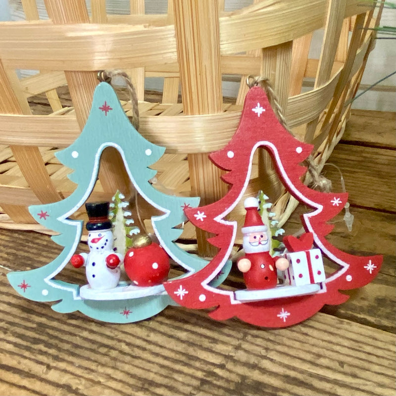 Wooden Tree Cut-Out Ornaments