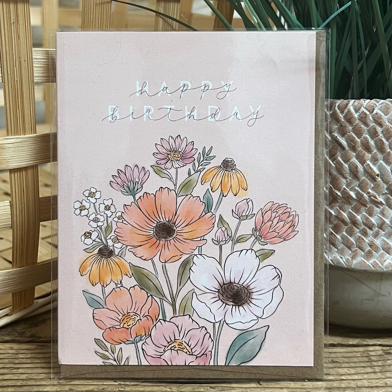 Wild Flower Bunch Birthday Card