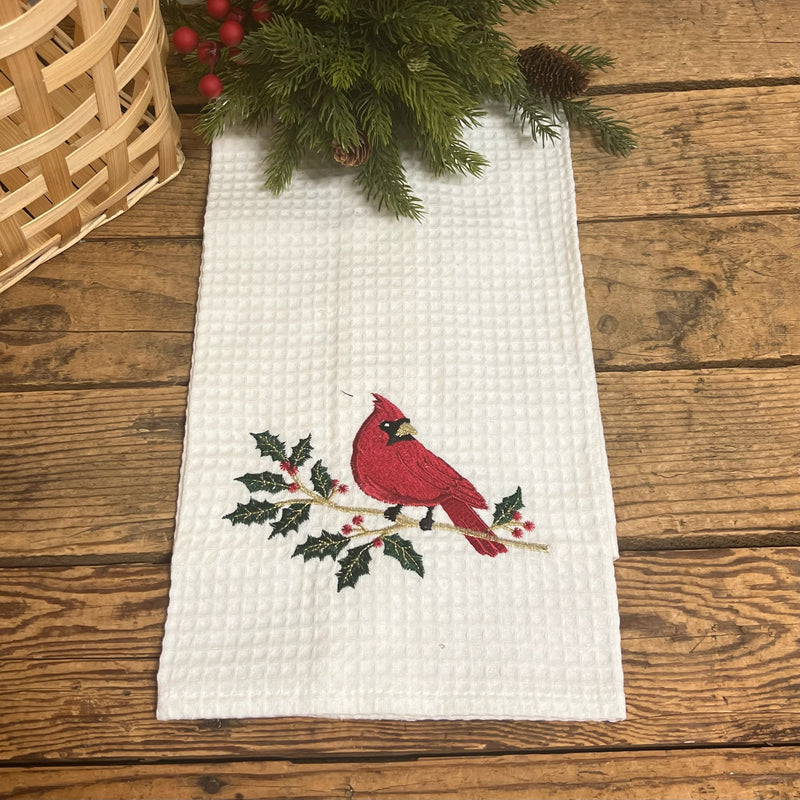 Cardinal On Holly Towel