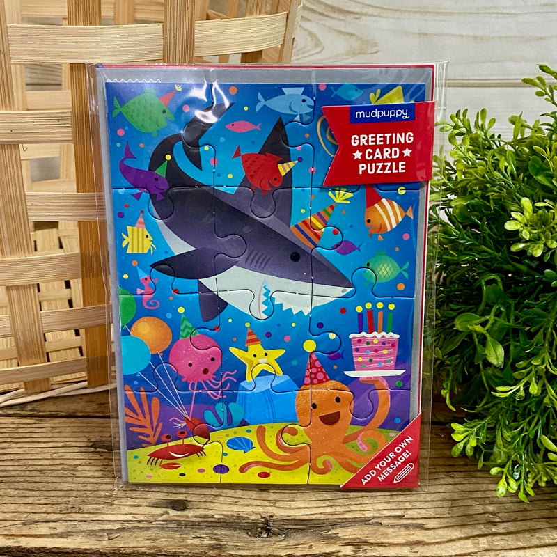 Shark Party Puzzle Card