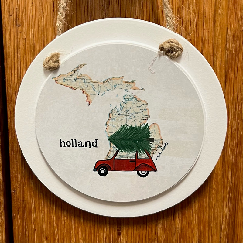 Holland with Car & Tree Ornament