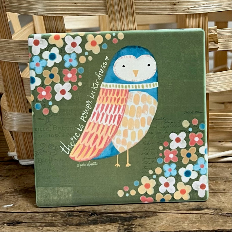 Power In Kindness Owl Coaster