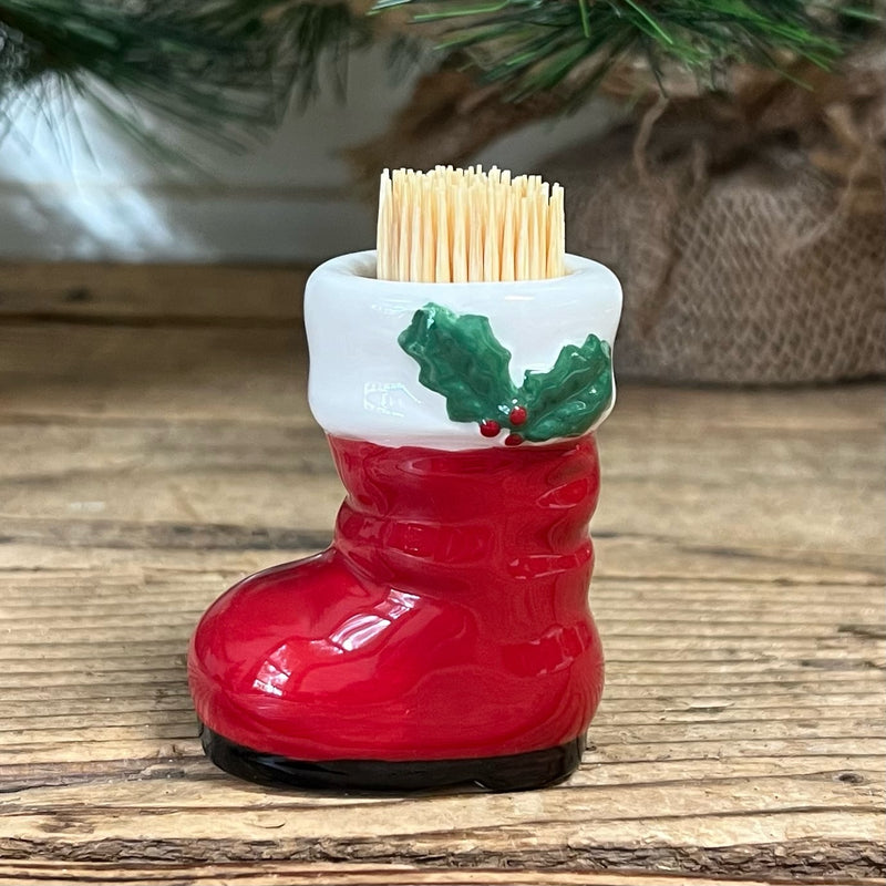 Santa Boot Toothpick Holder