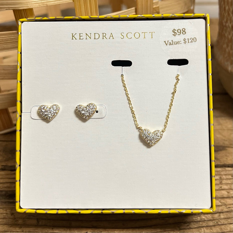 Ari Heart Necklace & Earring Kendra Scott Gift Set