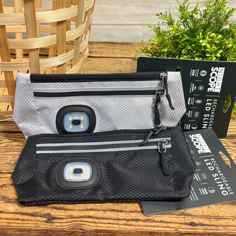 Night Scope Sling Bag with Reflective Zippers