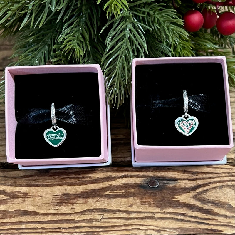 Candy Cane Heart Pandora Charm